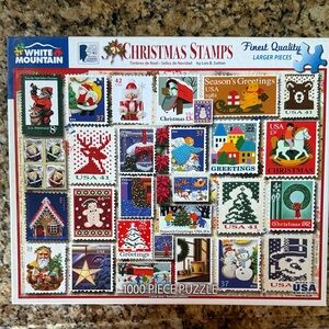 White Mountain Christmas Stamps Puzzle - Festive Colors